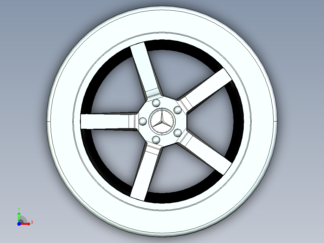 奔驰轮胎 轮毂前视图