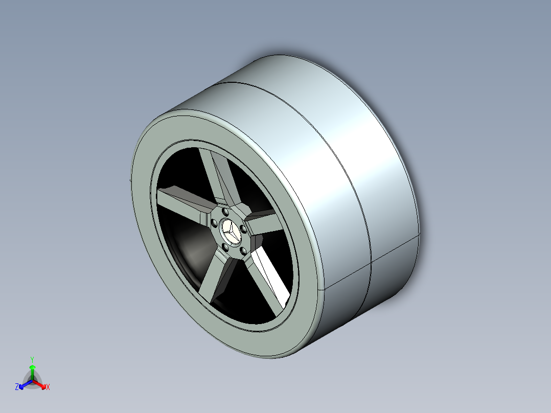 奔驰轮胎 轮毂正等轴测图
