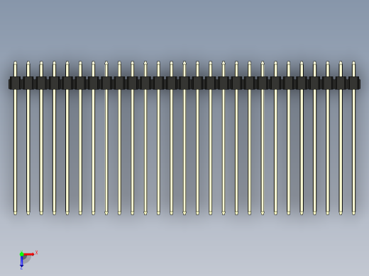 彩色公头100mil（2.54mm）系列-DS1021_black_3x27p_100mil_Type43_rev1.0俯视缩略图
