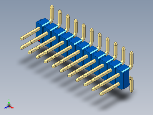 彩色公排针 100mil 2.54mm 系列-DS1022_blue_22p_100mil_TypeSMT_rev1.0