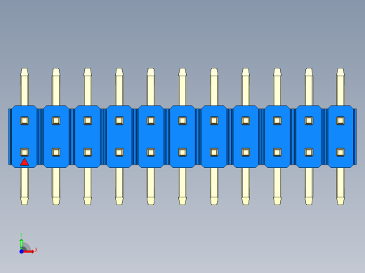 彩色公排针 100mil 2.54mm 系列-DS1022_blue_22p_100mil_TypeSMT_rev1.0前视缩略图