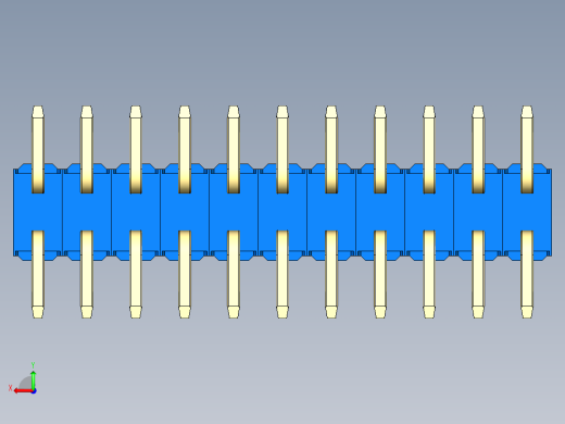 彩色公排针 100mil 2.54mm 系列-DS1022_blue_22p_100mil_TypeSMT_rev1.0后视缩略图
