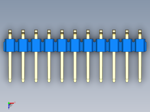 彩色公排针 100mil 2.54mm 系列-DS1022_blue_22p_100mil_TypeSMT_rev1.0俯视缩略图