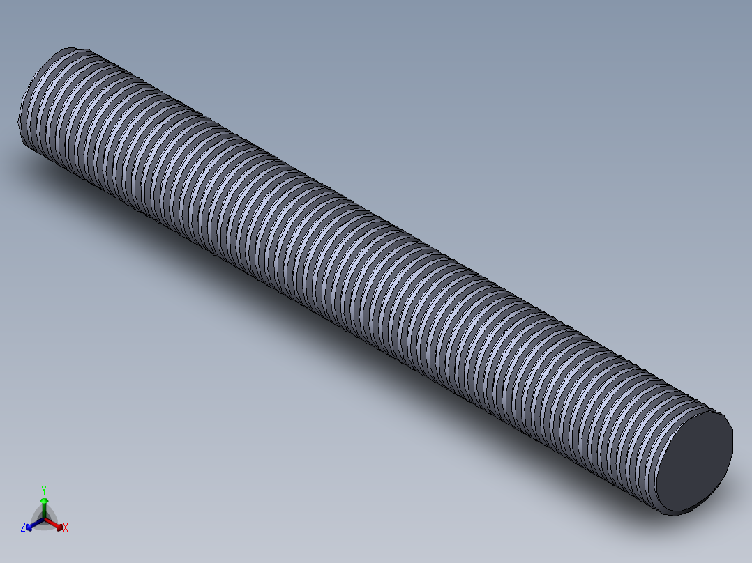 公制 （ISO） 梯形螺钉-TR26x3x200.SLDPRT正等轴测图