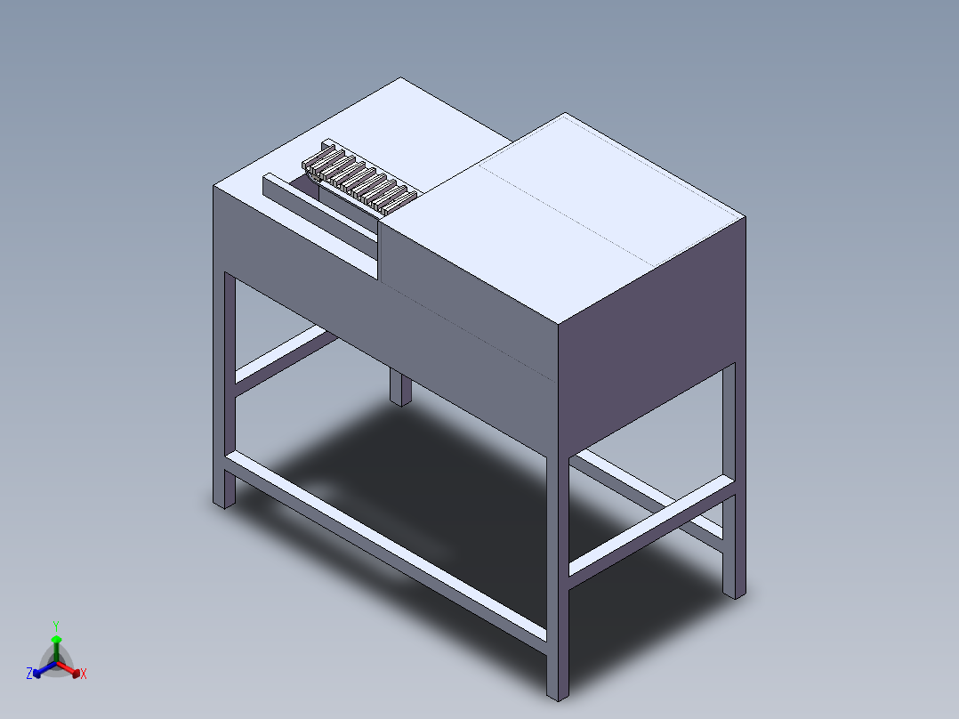 虾皮自动切口机正等轴测图