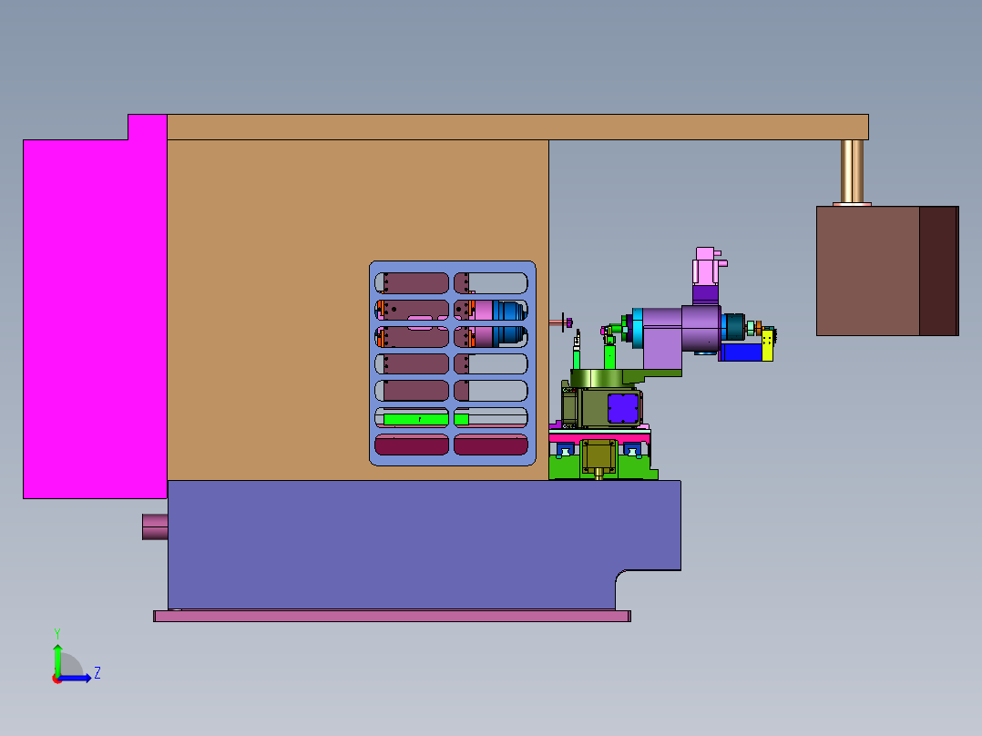复杂型圆体刀具数控磨床左视图