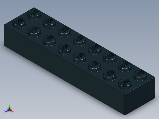 乐高套装 4421基本积木-300726 Black Brick 2 x 8.STEP正等轴测缩略图