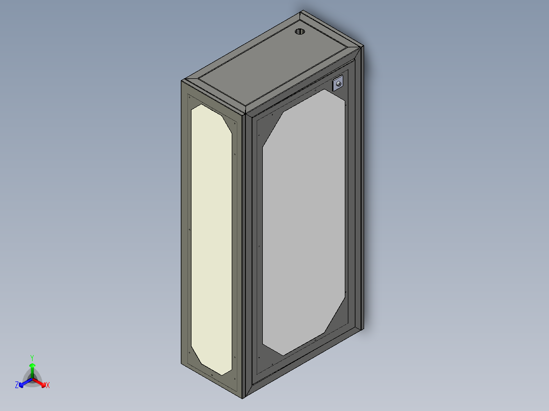 3开门网络服务器机柜正等轴测图