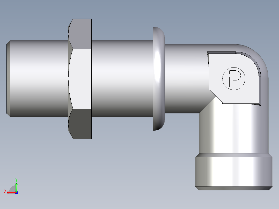 卡套式工业通用硬管接头EO_Bulkhead_elbow_WSV12SOMDCF后视图