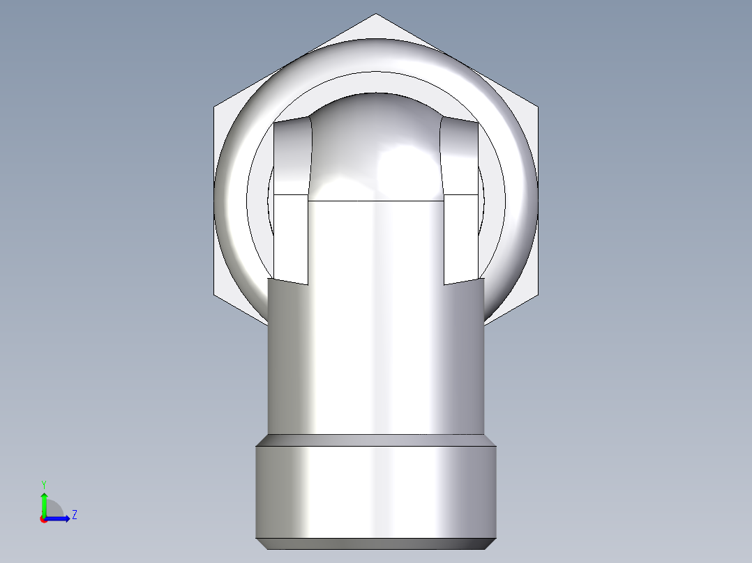 卡套式工业通用硬管接头EO_Bulkhead_elbow_WSV12SOMDCF左视图
