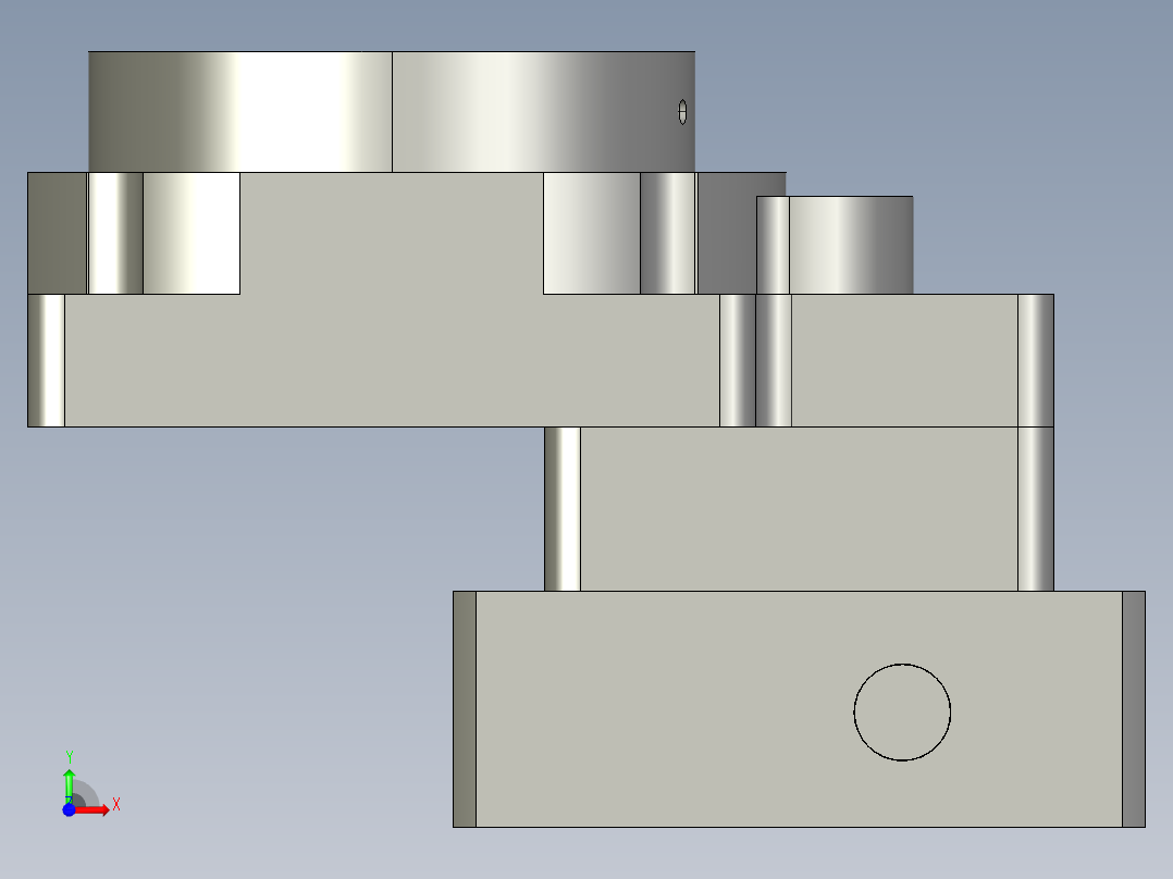 中空旋转平台KFN60-5模型(8-26 38.1-2 4-4.5-47.14-47.14)前视图
