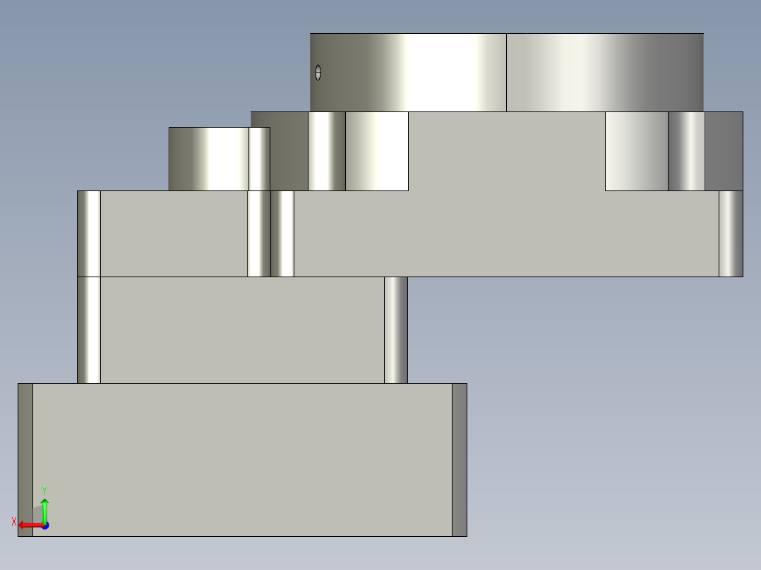 中空旋转平台KFN60-5模型(8-26 38.1-2 4-4.5-47.14-47.14)后视图