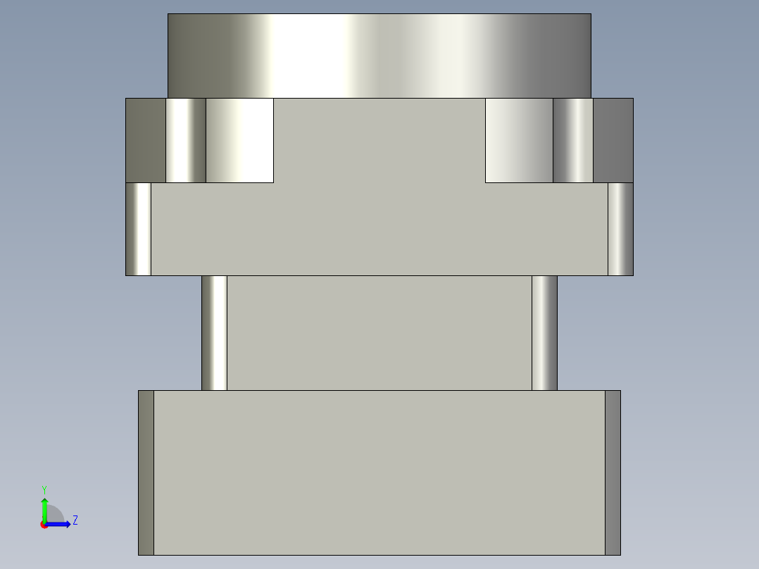 中空旋转平台KFN60-5模型(8-26 38.1-2 4-4.5-47.14-47.14)左视图