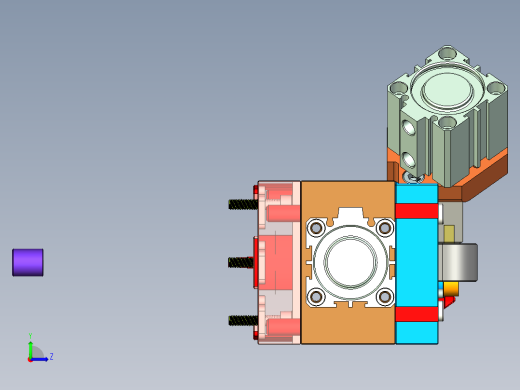 ZJ-W7 HSG-CNC1-47-笔记本CNC工装夹具三维模型内腔加工治具01版左视缩略图
