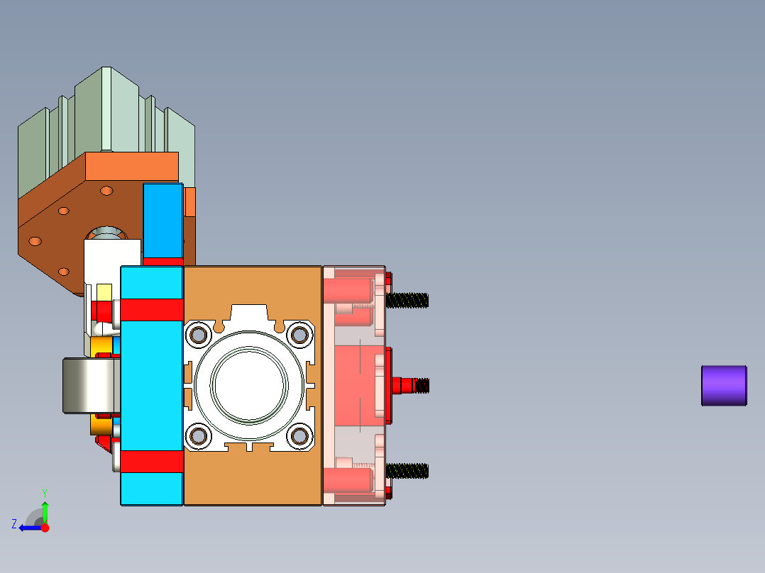 ZJ-W7 HSG-CNC1-47-笔记本CNC工装夹具三维模型内腔加工治具01版右视图