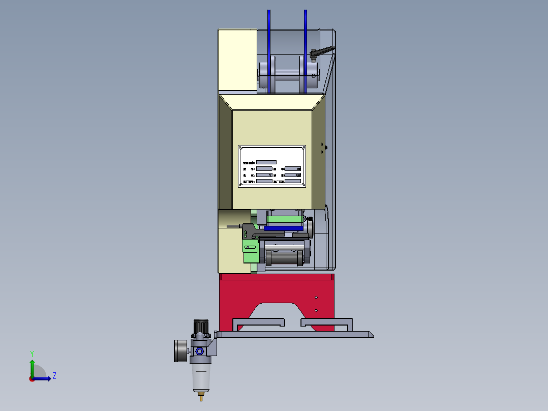 半自动高精度平面贴标机sw18可编辑左视图