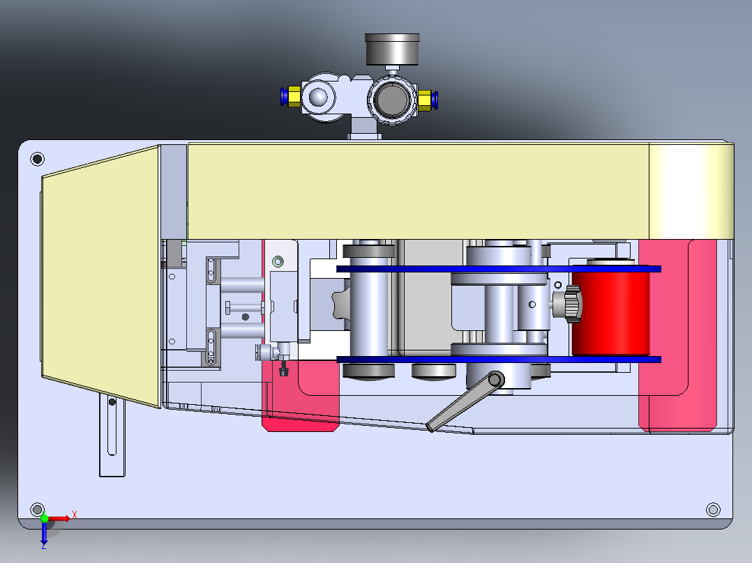 半自动高精度平面贴标机sw18可编辑俯视图