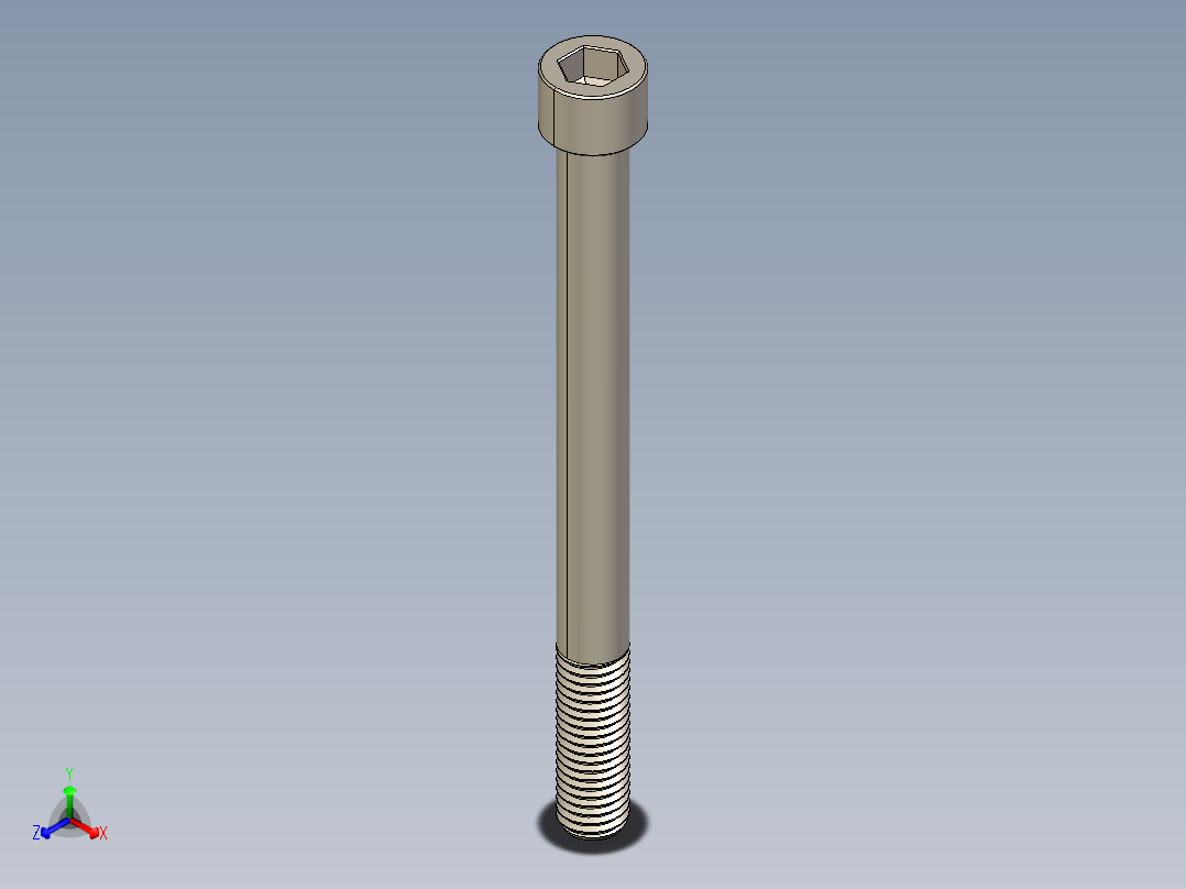 Screw_DIN_912_M12x140_A2.STEP公制内六角螺钉主视图