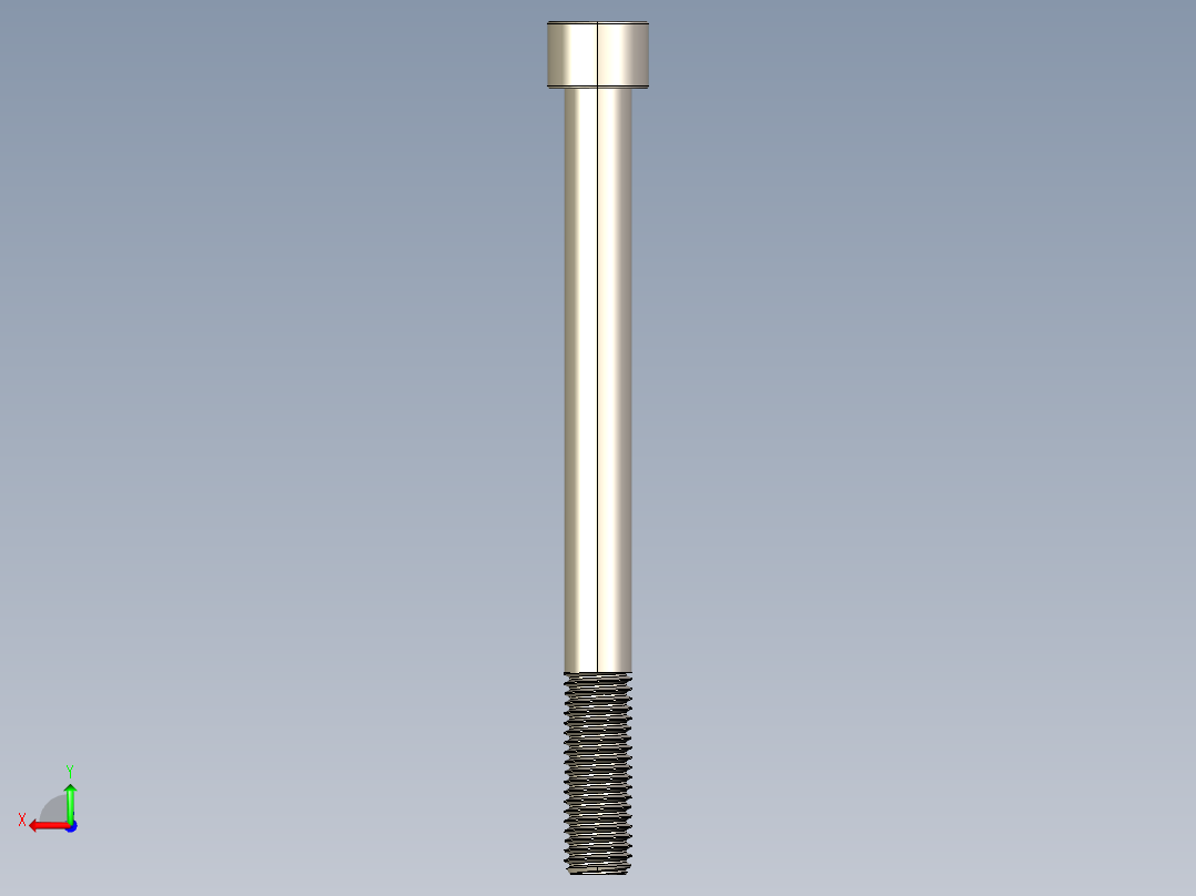 Screw_DIN_912_M12x140_A2.STEP公制内六角螺钉后视图
