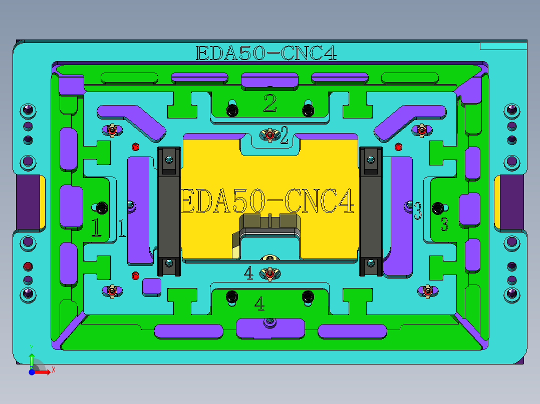 EDA50-笔记本CNC工装夹具三维模型CNC4-190104前视图