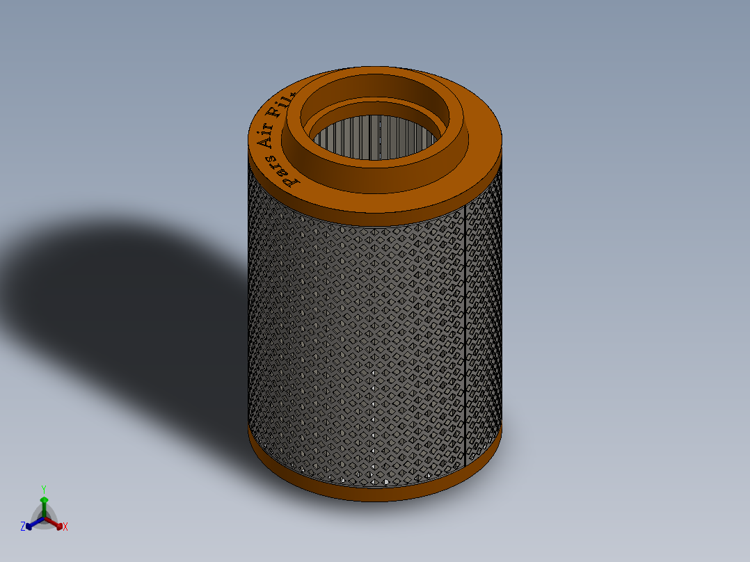 空气过滤芯正等轴测图