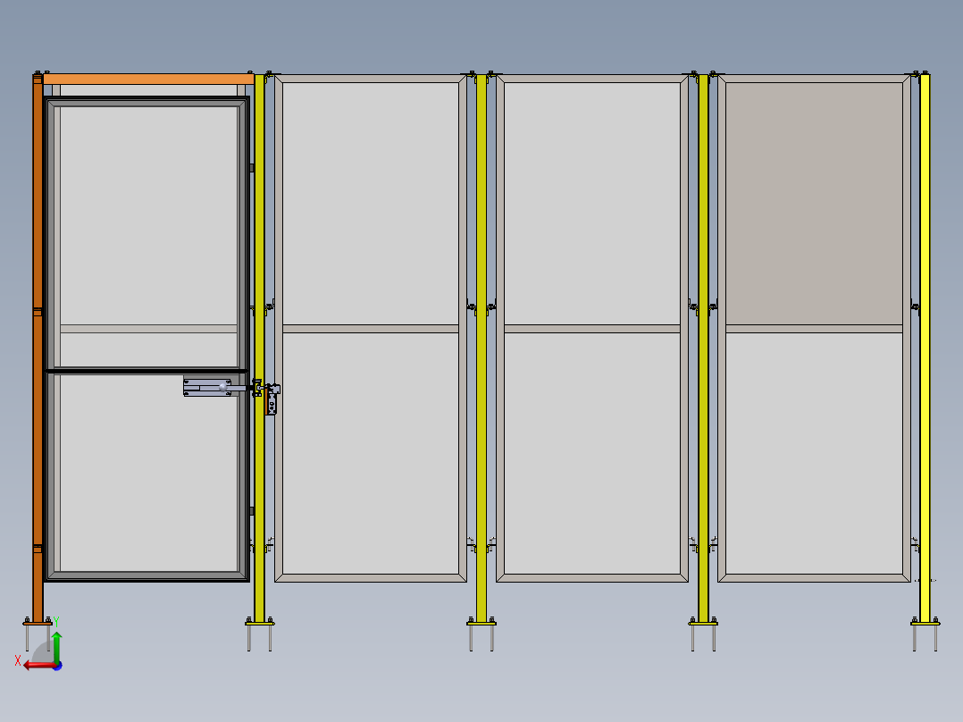 车间围栏后视图