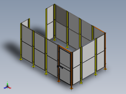 车间围栏正等轴测缩略图