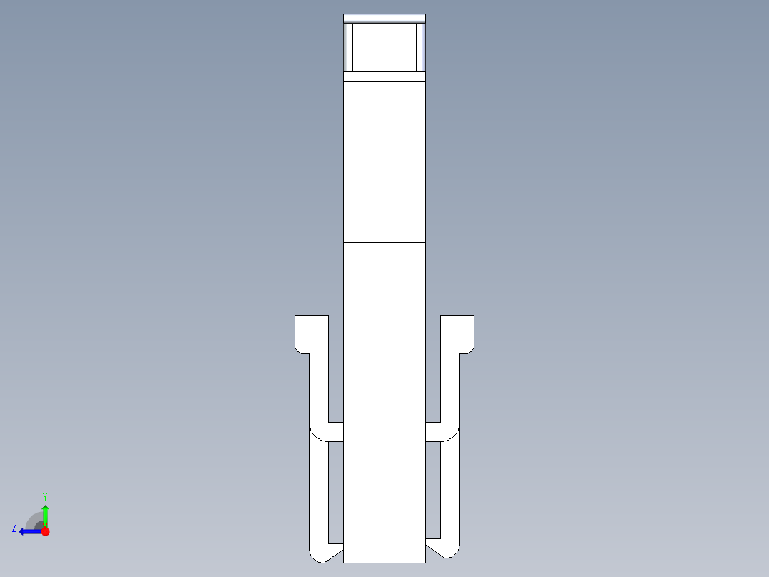 公头和接线盒4P QIKMATE插头应力释放挂钩右视图