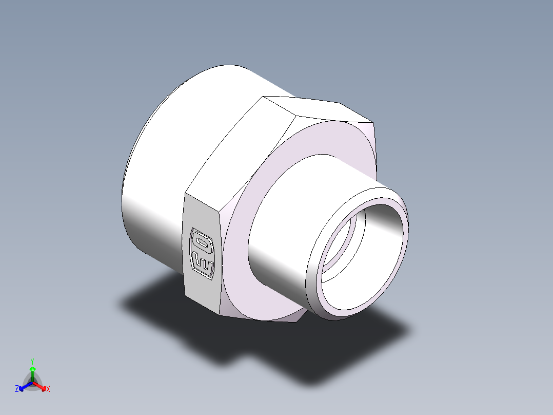 直通变径-GR、1C-18-26正等轴测图
