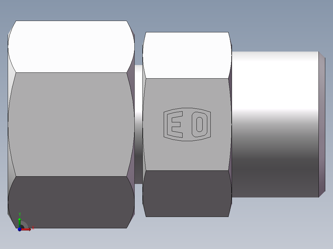 直通同径度接头、2D-22前视图