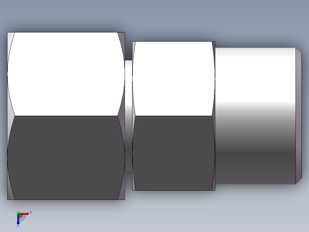 直通同径度接头、2D-22俯视图