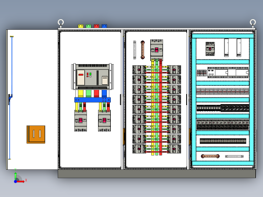 三柜组装万能断路器630A竖装plc延时控制柜 55324前视缩略图