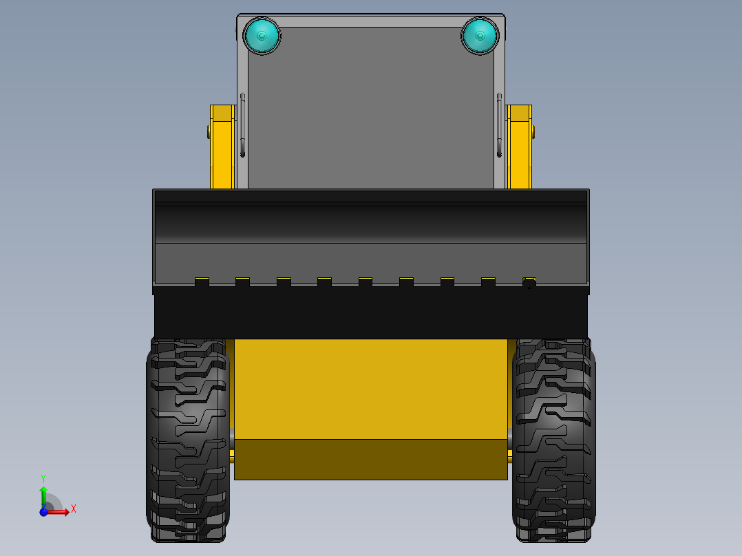 山猫铲车前视图