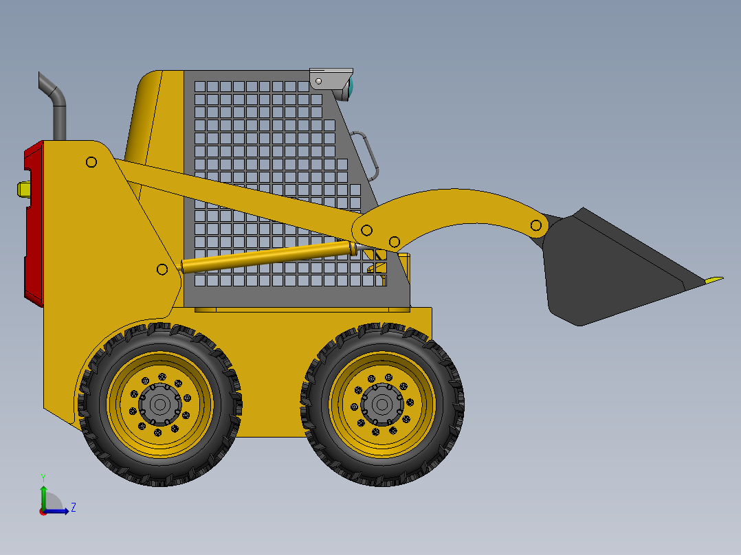 山猫铲车左视图