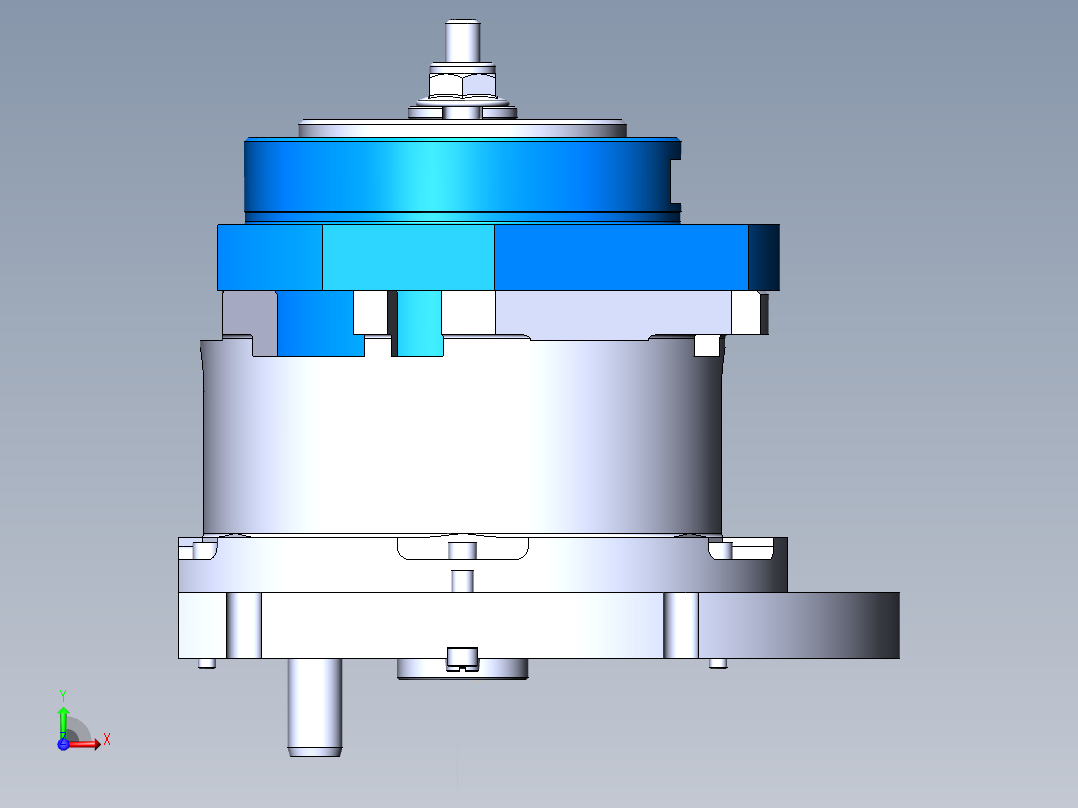 5轴机床夹具前视图