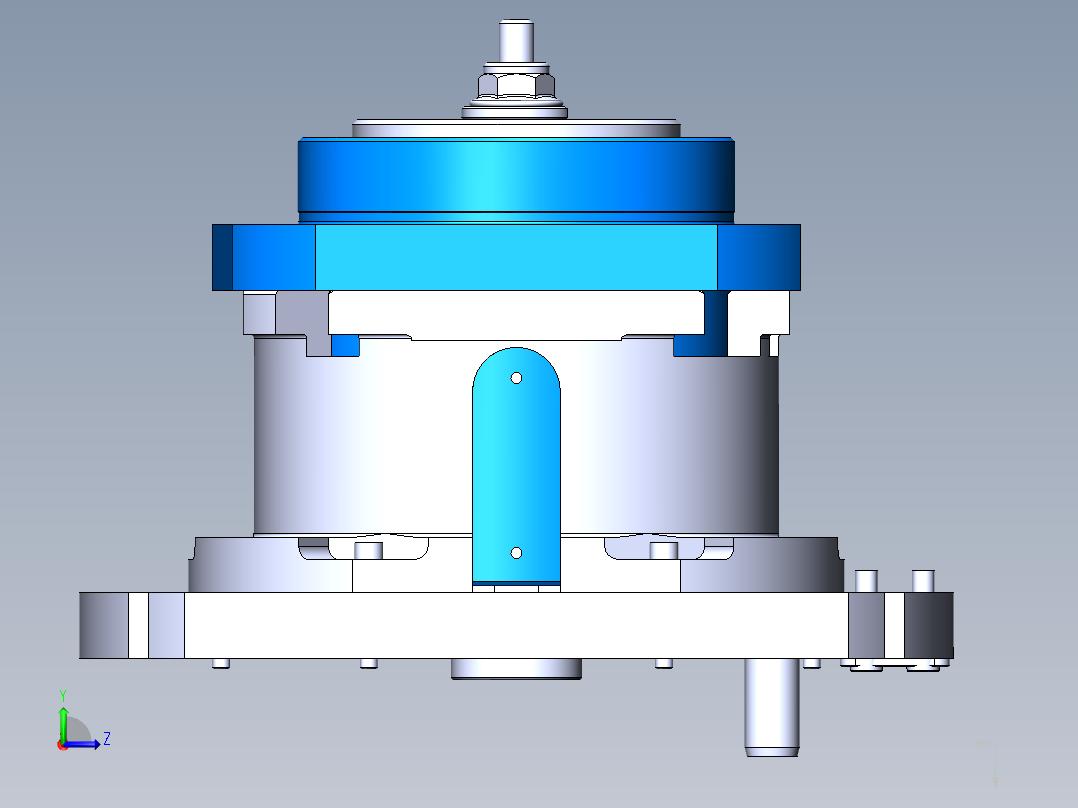5轴机床夹具左视图