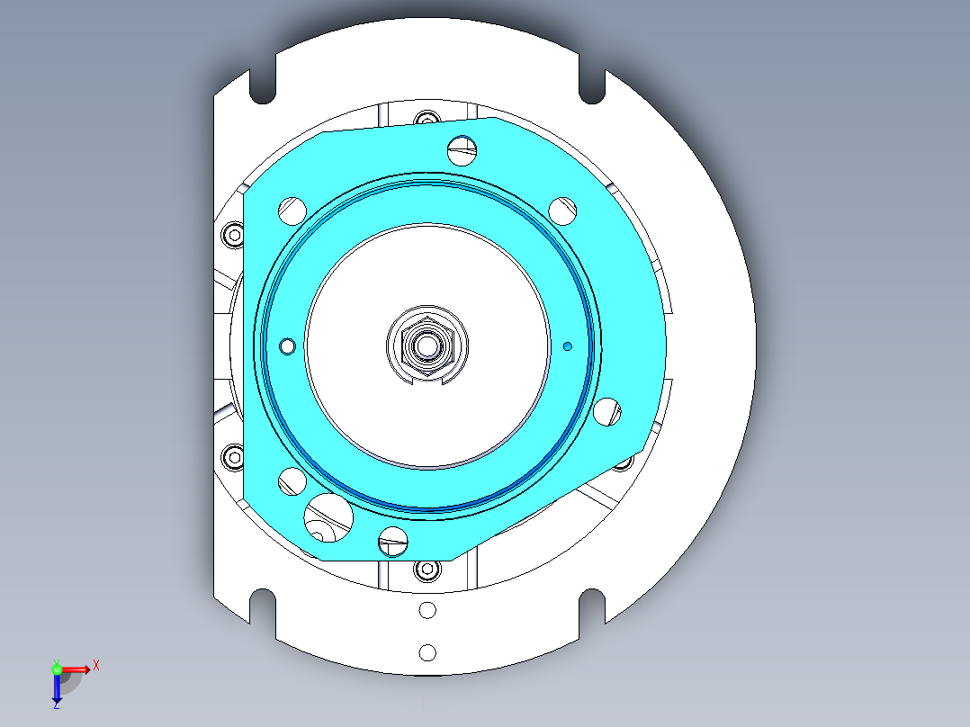 5轴机床夹具俯视图