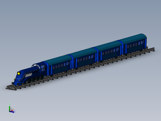 Locomotive简易机车火车模型3D图纸 Solidworks设计