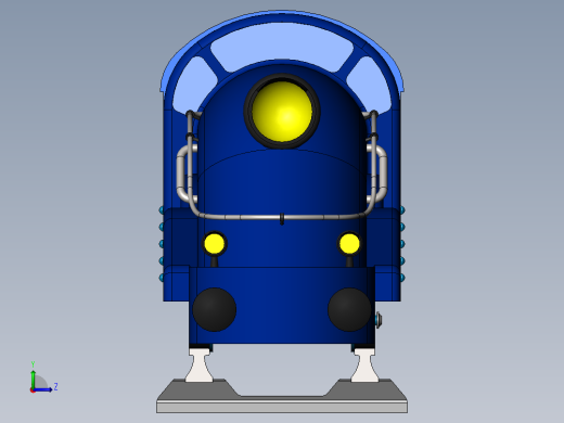 Locomotive简易机车火车模型3D图纸 Solidworks设计左视缩略图
