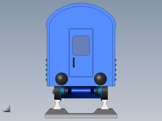 Locomotive简易机车火车模型3D图纸 Solidworks设计右视缩略图
