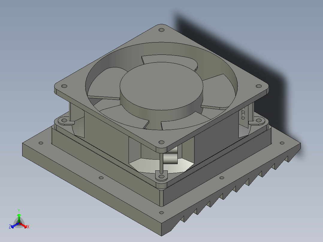 15X18MZ风扇组合3-ZX-12正等轴测图