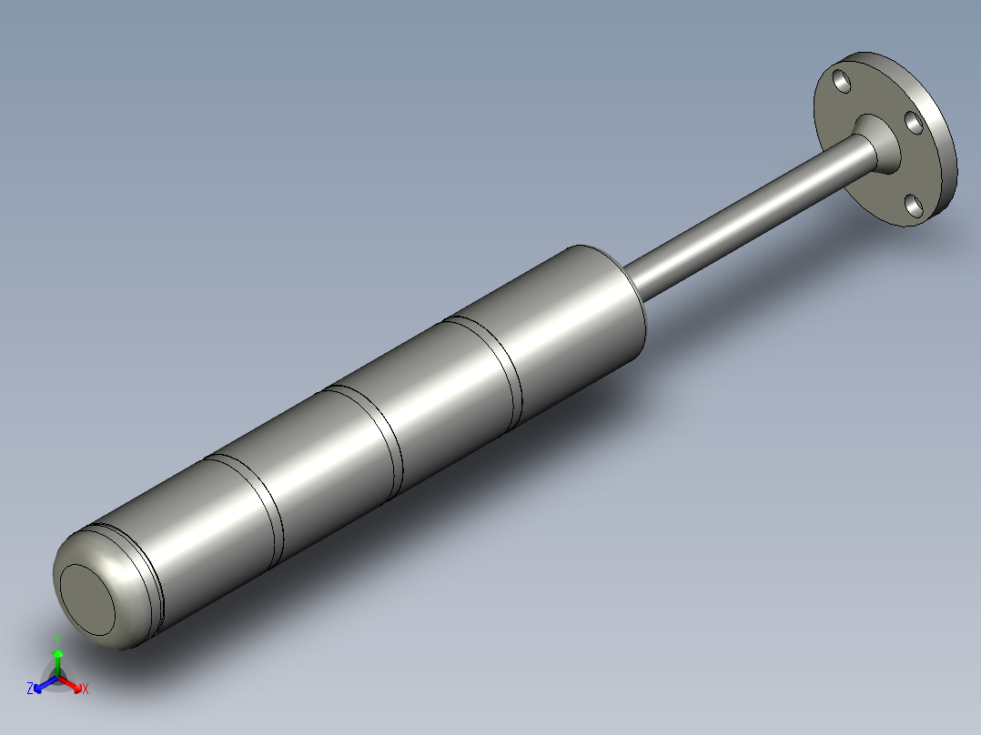 三色灯CTL50-3TJ-24V正等轴测图