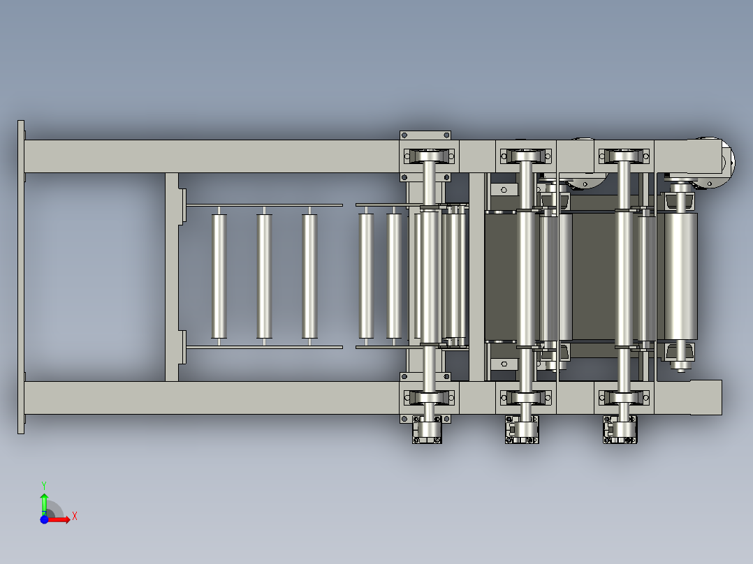 三层立体鉴别输送带前视图