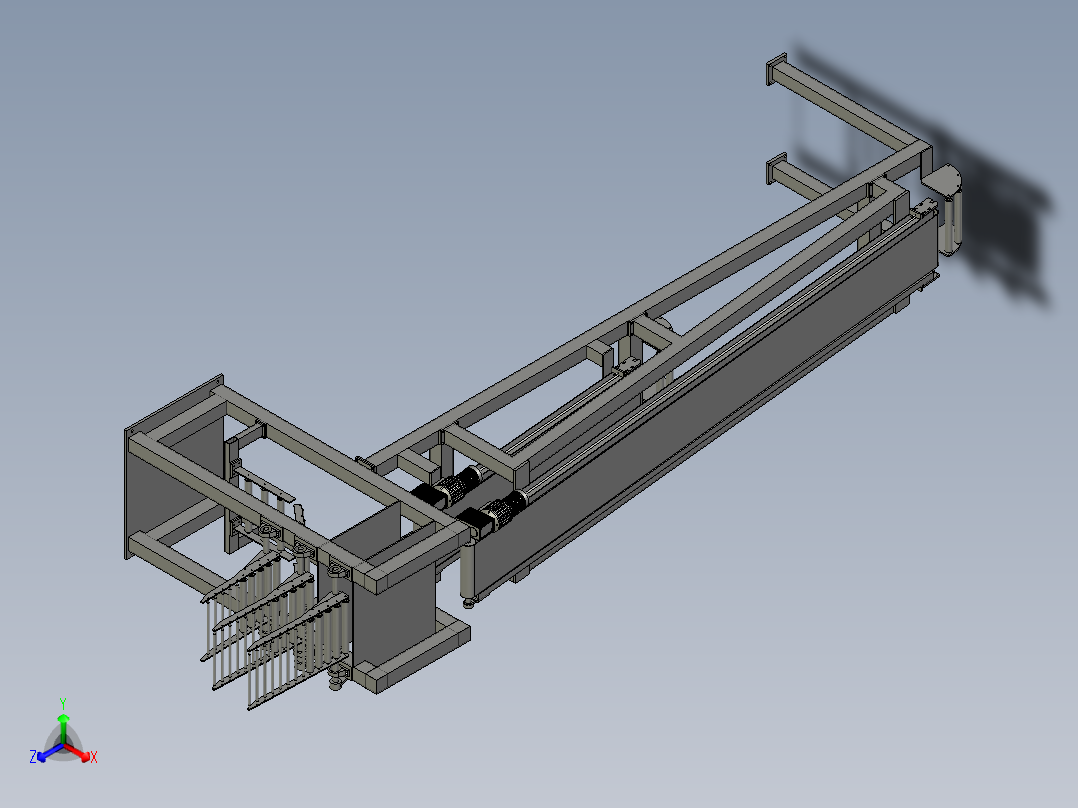 三层立体鉴别输送带正等轴测图