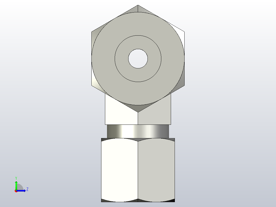 EO管接头三通异径管TR12 08 08ZS71.igs左视图