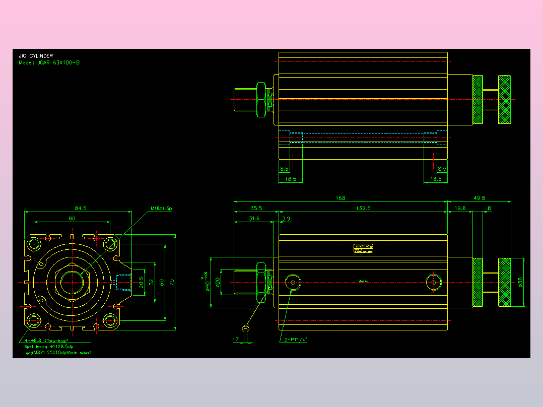 气立可CHELIC气缸2D-JDAR63x100-B