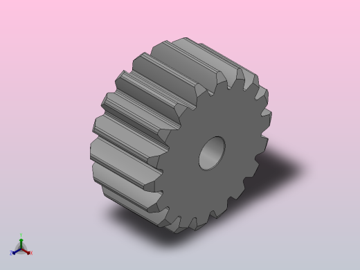 标准型模数2.5直齿轮压力角20°_GSFHC-2.5-18-25-dc10-A正等轴测缩略图