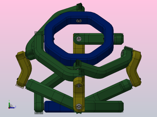 半球全方位腕部连杆结构3D图纸 Solidworks设计左视缩略图