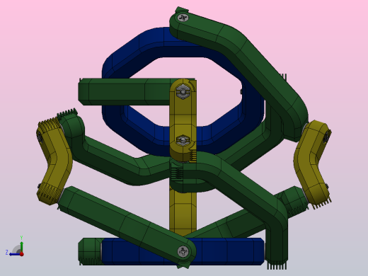 半球全方位腕部连杆结构3D图纸 Solidworks设计右视缩略图