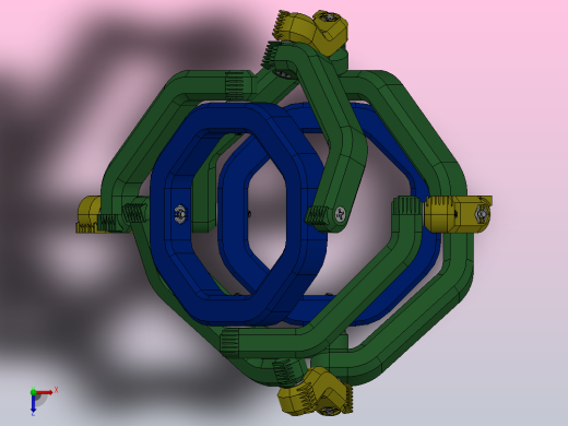 半球全方位腕部连杆结构3D图纸 Solidworks设计俯视缩略图
